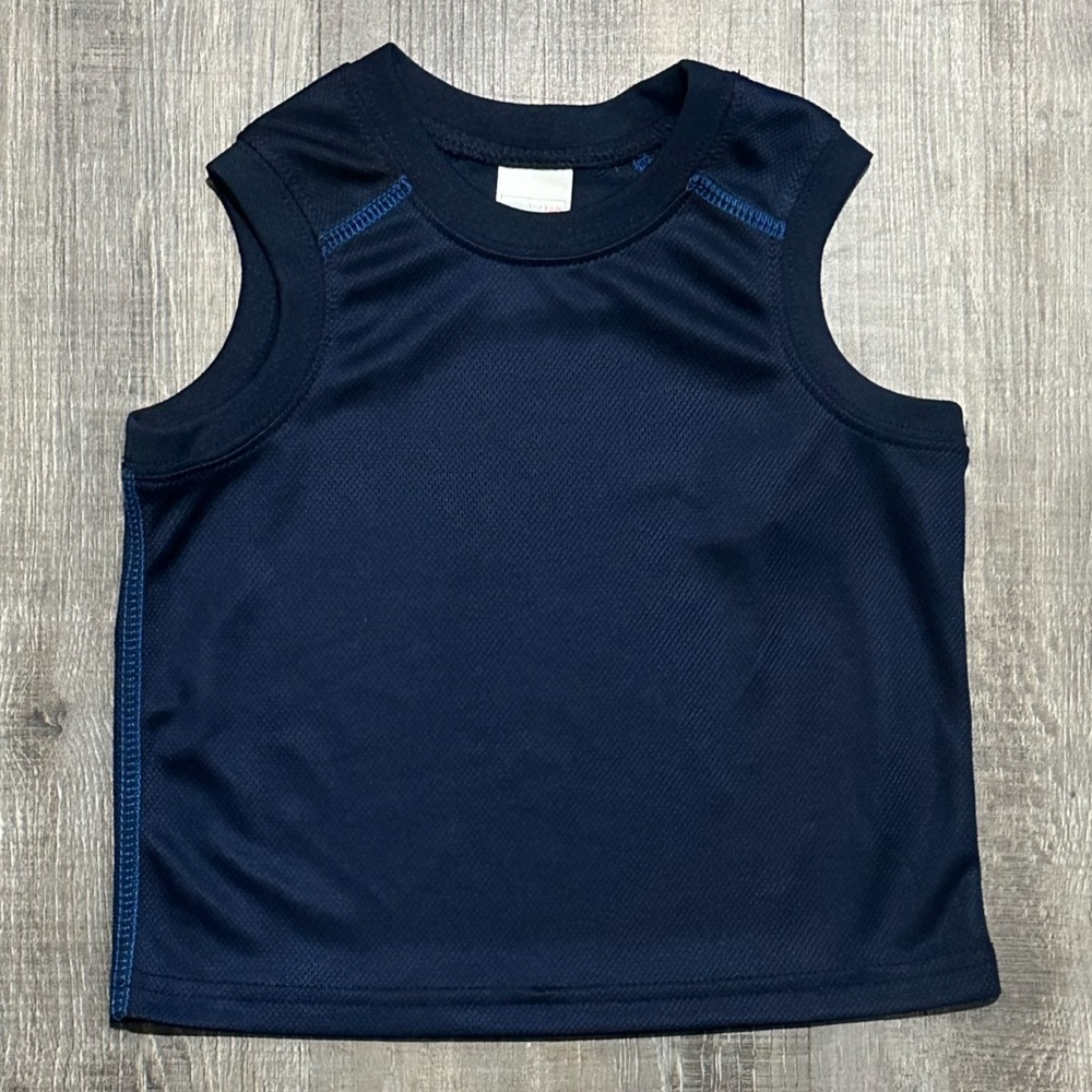 💞 New Baby & Toddler Boys Size 2T Navy Blue Jersey Mesh Muscle Tank Top